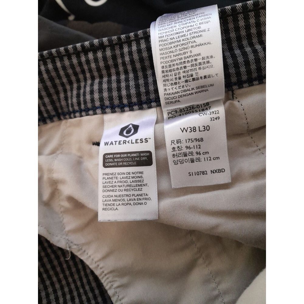 Levis XX Chino Pants Mens 38x30 Blk/White Gingham Check Standard Taper - Picture 4 of 8